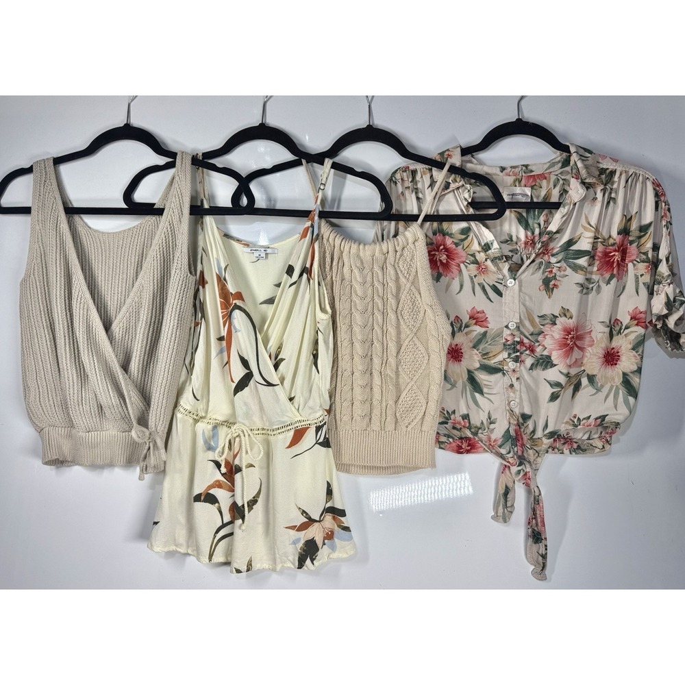 Women Tops Bundle 4 pcs S/M Lot - Coastal Boho Floral Knit Summer American Eagle